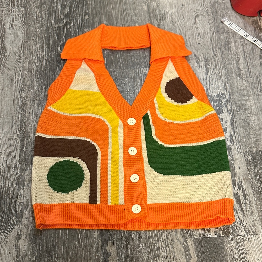 Colorful Retro Knit Tank Top